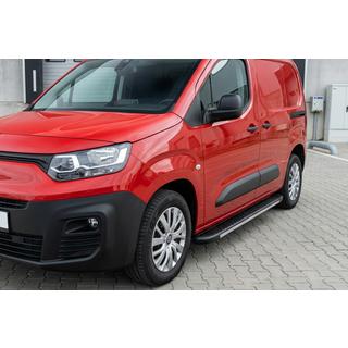 Боковые пороги Bosphorus Grey (2 шт., алюминий) Fiat Doblo III 2023- гг. фото 1