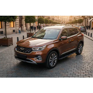 Боковые Подножки Tayga Black (2 шт., Алюминий) Chery Tiggo 7 2020- гг. фото 1