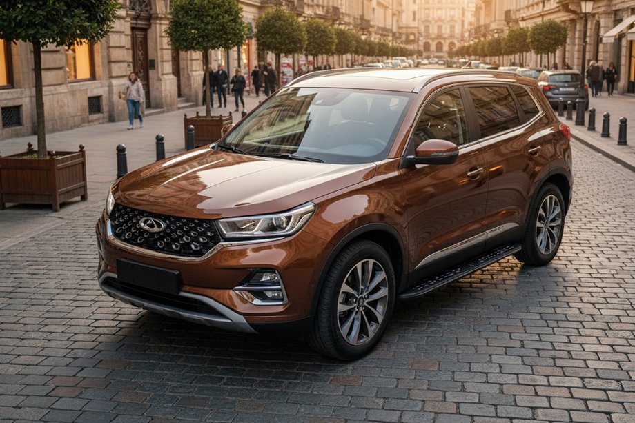 Chery Tiggo 7 2020- гг. Боковые Подножки Tayga Black (2 шт., Алюминий) Фото 1