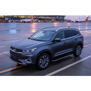 Боковые Подножки Tayga Grey (2 шт., Алюминий) Chery Tiggo 7 2020- гг. фото 1