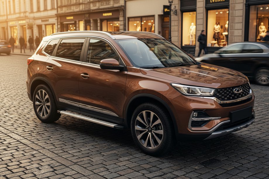 Chery Tiggo 7 2020- гг. Боковые Подножки Maya V2 (2 шт., Алюминий) Image