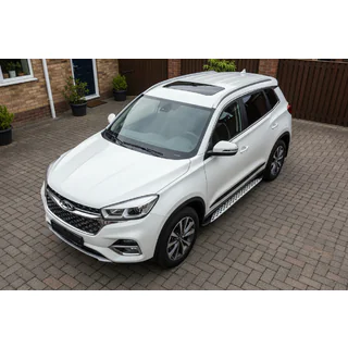 Боковые Подножки Shining (2 шт., Алюминий) Chery Tiggo 8 2017- гг. фото 1