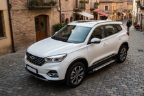 Chery Tiggo 8 2017- гг. Боковые пороги Allmond Grey (2 шт., алюминий) фото 1