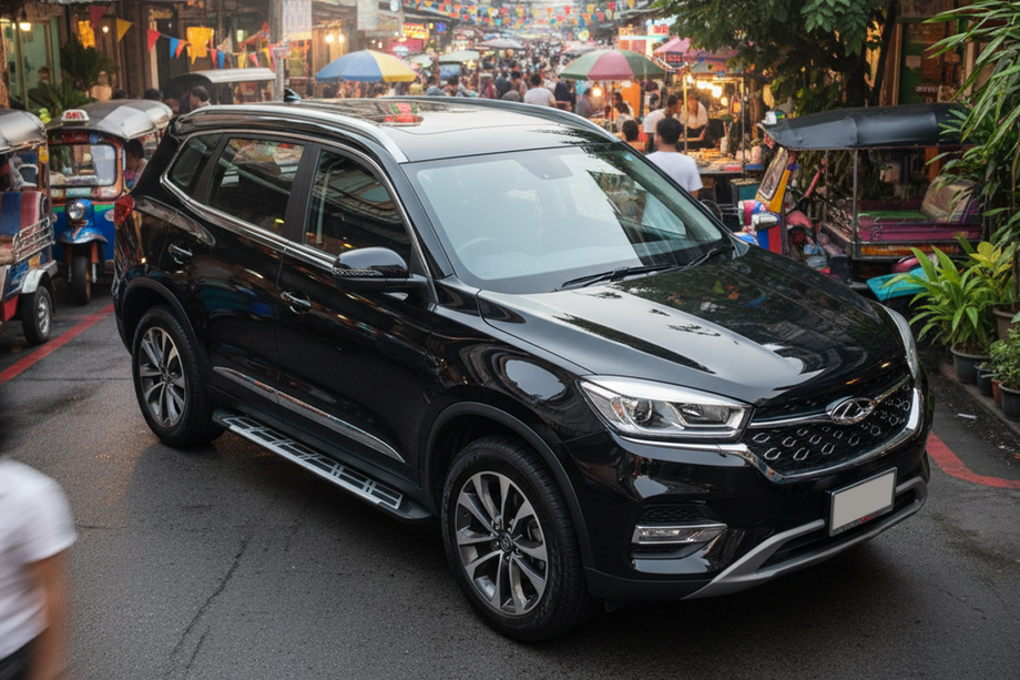 Chery Tiggo 8 2017- гг. Боковые Подножки Sunrise (2 шт., Алюминий) Image