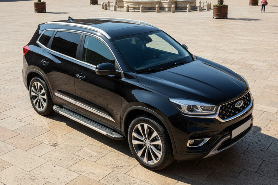 Chery Tiggo 8 2017- гг. Боковые пороги RedLine V1 (2 шт., алюминий) Image
