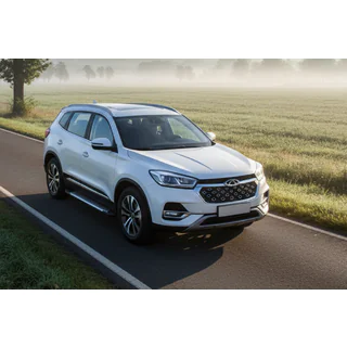 Боковые Подножки Line (2 шт., Алюминий) Chery Tiggo 8 2017- гг. фото 1