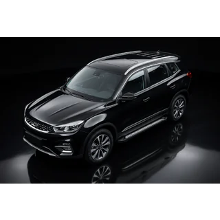 Боковые пороги New Vision Black (2 шт., алюминий) Chery Tiggo 8 2017- гг. фото 1
