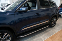 Chery Tiggo 8 2017- гг. Боковые Подножки BlackLine (2 шт., Алюминий) фото 1