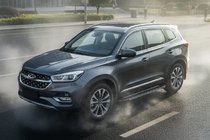 Chery Tiggo 8 2017- гг. Боковые пороги Bosphorus Grey (2 шт., алюминий) фото 1
