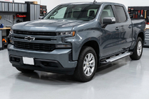 Chevrolet Silverado 2019- гг. Боковые пороги Allmond Grey (2 шт., алюминий) фото 1
