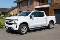 Chevrolet Silverado 2019- гг. Боковые Подножки Tayga Grey (2 шт., Алюминий) фото 1