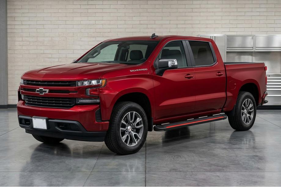 Chevrolet Silverado 2019- гг. Боковые Подножки Maya Red (2 шт., Алюминий) Image