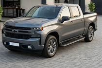 Chevrolet Silverado 2019- гг. Боковые пороги Bosphorus Grey (2 шт., алюминий) фото 1