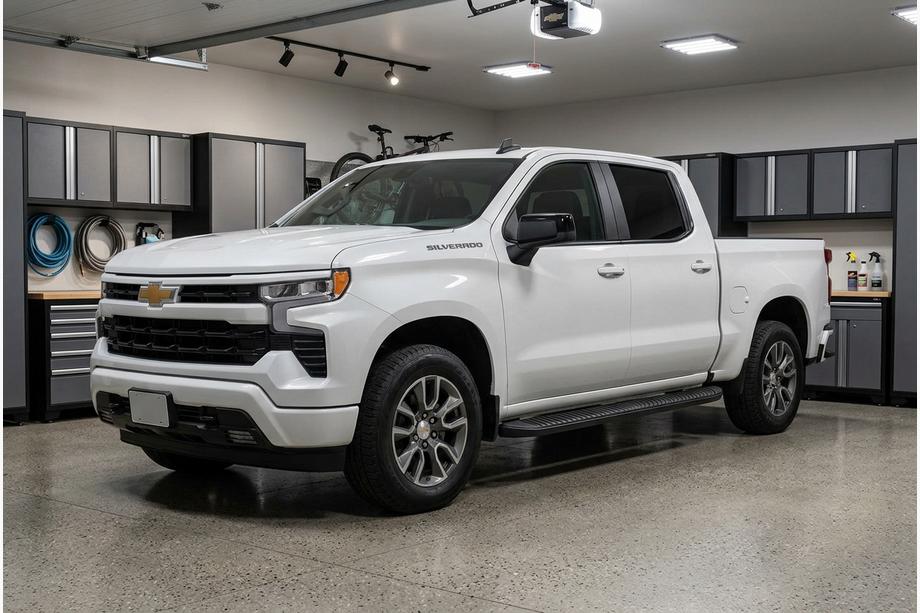 Chevrolet Silverado 2019- гг. Боковые Подножки Tayga Black (2 шт., Алюминий) Image