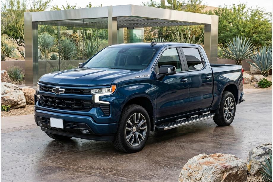 Chevrolet Silverado 2019- гг. Боковые Подножки BlackLine (2 шт., Алюминий) Image