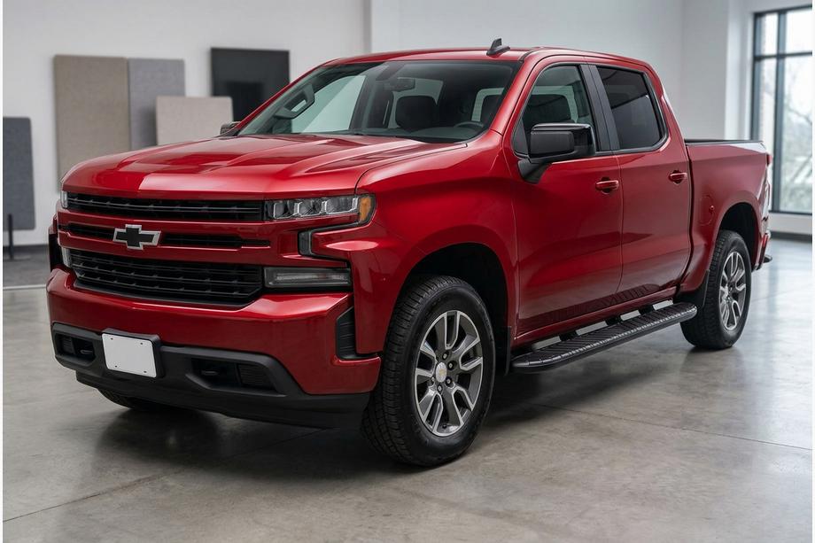 Chevrolet Silverado 2019- гг. Боковые пороги Bosphorus Black (2 шт., алюминий) Image