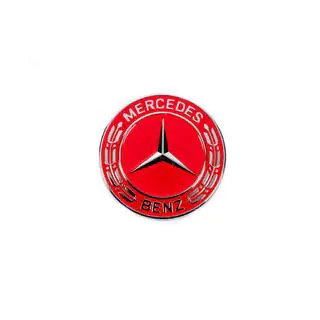 Заглушка вместо эмблемы на капот Mercedes (красная, 57мм) фото 1