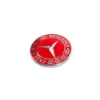 Заглушка вместо эмблемы на капот Mercedes (красная, 57мм) фото 2