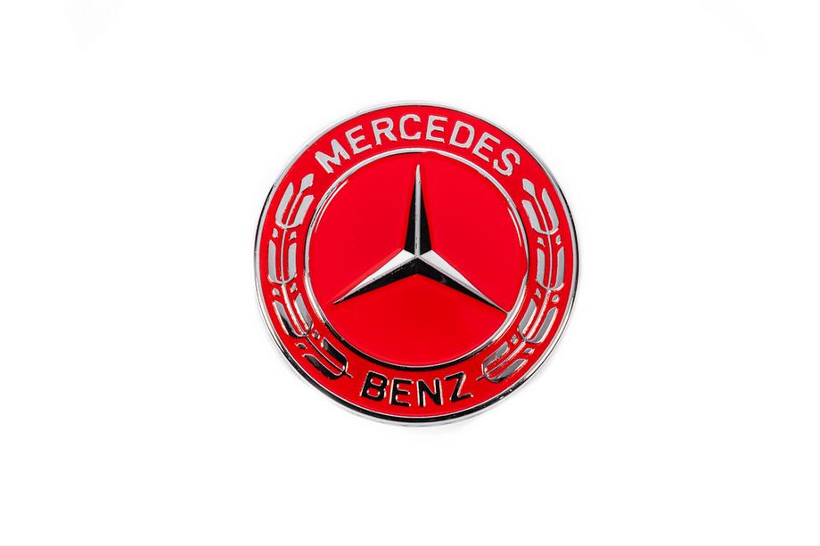 Заглушка вместо эмблемы на капот Mercedes (красная, 57мм) Image