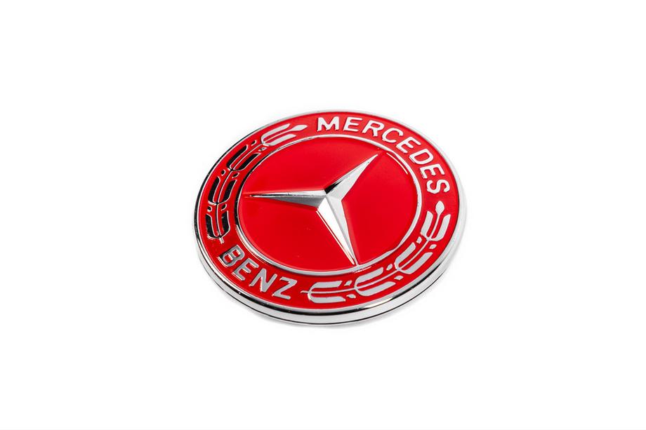 Mercedes-Benz Заглушка вместо эмблемы на капот Mercedes (красная, 57мм) Фото 2