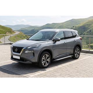 Боковые Подножки Line (2 шт., Алюминий) Nissan X-trail T33/Rogue 2022- гг. фото 1
