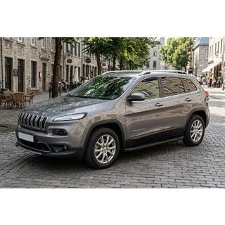 Боковые Подножки Tayga Black (2 шт., Алюминий) Jeep Cherokee KL 2013- гг. фото 1