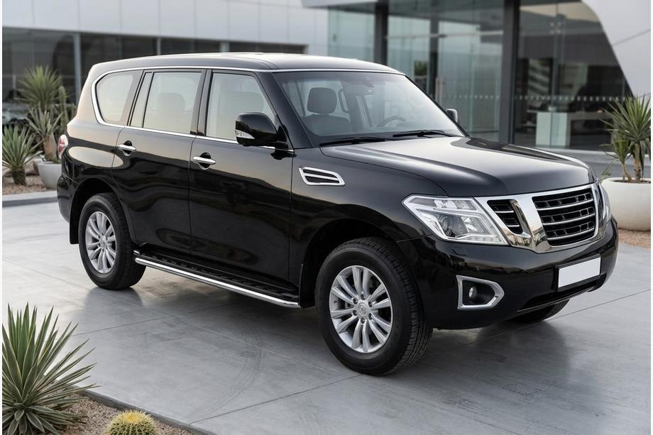 Nissan Armada 2016-2024 гг. Боковые Подножки Maydos V1 (2 шт., Алюминий) Фото 1