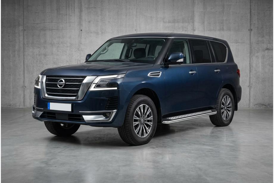 Nissan Armada 2016-2024 гг. Боковые Подножки Maydos V2 (2 шт., Алюминий) Image