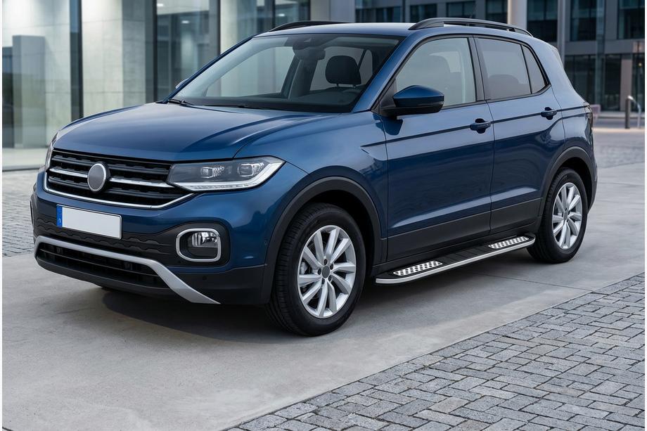 Volkswagen T-Cross 2019- гг. Боковые Подножки Tayga V2 (2 шт., Алюминий) Фото 1