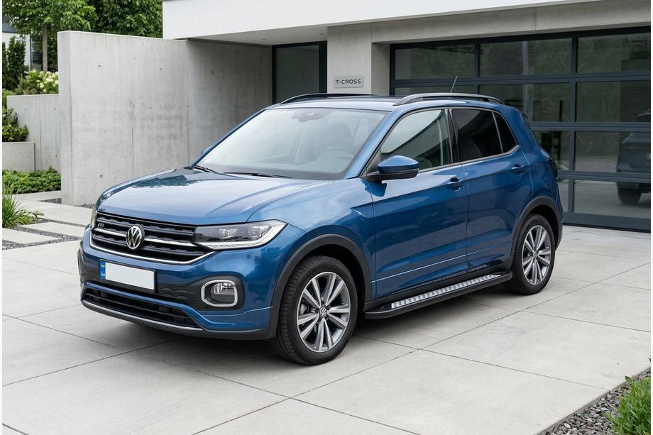Volkswagen T-Cross 2019- гг. Боковые Подножки Vision New Black (2 шт., Алюминий) Фото 1