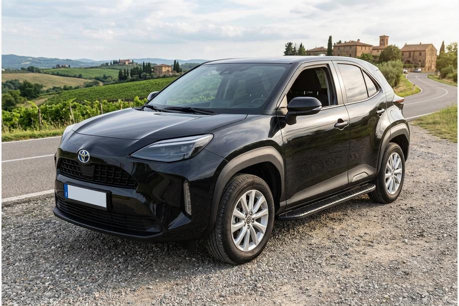 Toyota Yaris/Yaris Cross (XP210) 2020- гг. Боковые Подножки Bosphore Black (2 шт., Алюминий) Фото 1