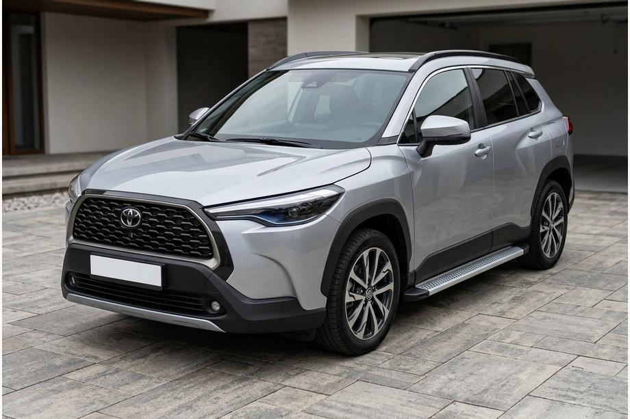 Toyota Corolla Cross 2020- гг. Боковые Подножки Maya V2 (2 шт., Алюминий) Фото 1