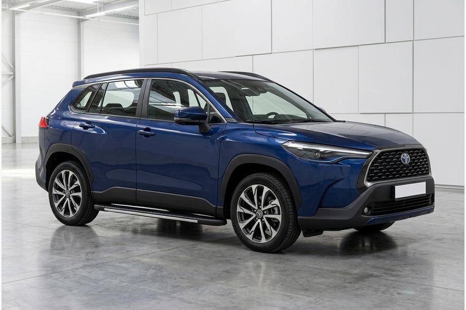 Toyota Corolla Cross 2020- гг. Боковые Подножки Bosphore Grey (2 шт., Алюминий) Фото 1