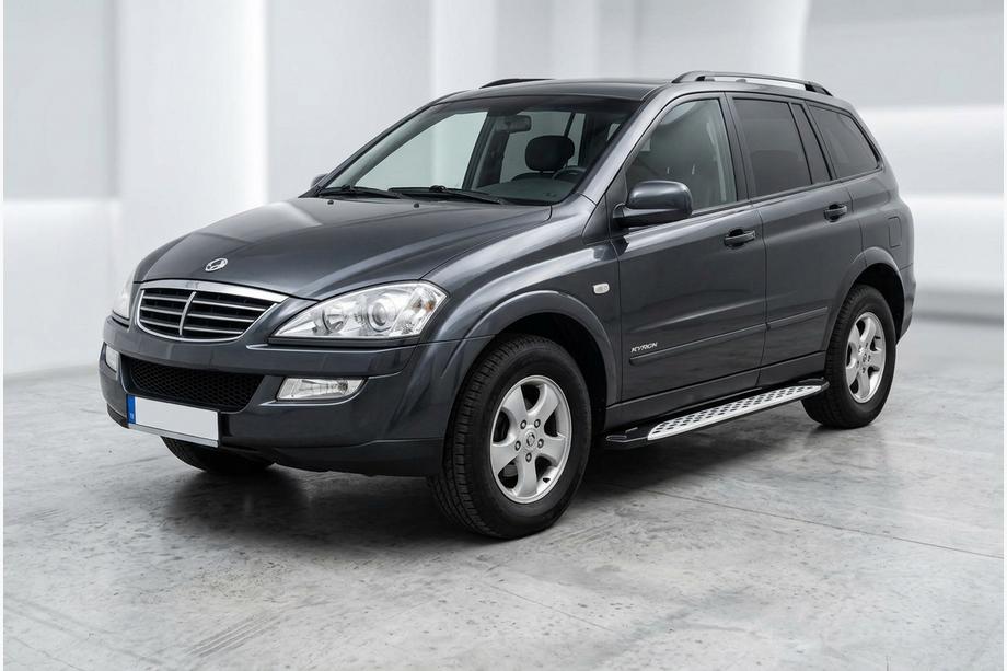 SsangYong Kyron 2005-2014 гг. Боковые Подножки Shining V1 (2 шт., Алюминий) Фото 1