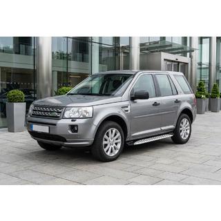 Боковые Подножки Shining V1 (2 шт., Алюминий) Land Rover Freelander II 2006–2014 гг. фото 1