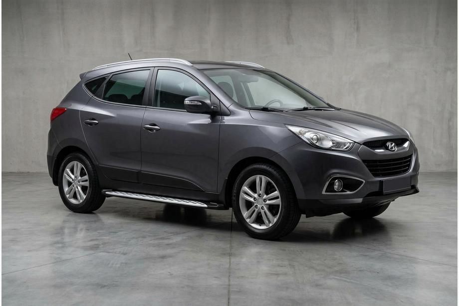 Hyundai IX-35 2010-2015 гг. Боковые Подножки Shining V1 (2 шт., Алюминий) Фото 1