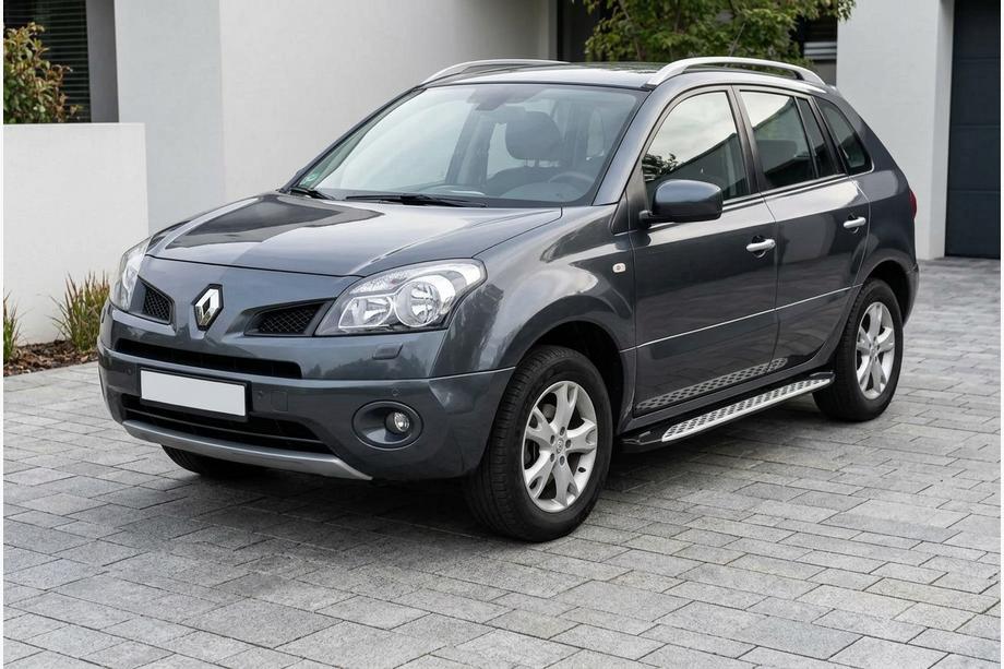 Renault Koleos 2008-2016 гг. Боковые Подножки Shining V1 (2 шт., Алюминий)