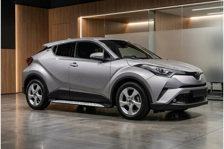 Toyota C-HR 2016-2023 гг. Боковые Подножки Shining V1 (2 шт., Алюминий) Фото 1