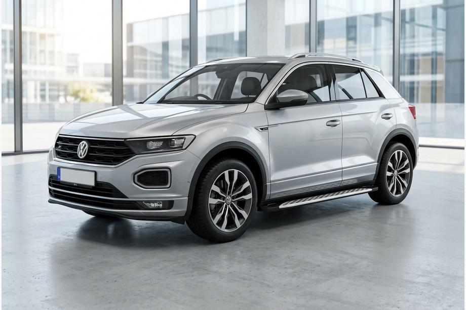 Volkswagen T-Roc 2017-2025 гг. Боковые Подножки Shining V1 (2 шт., Алюминий) Фото 1