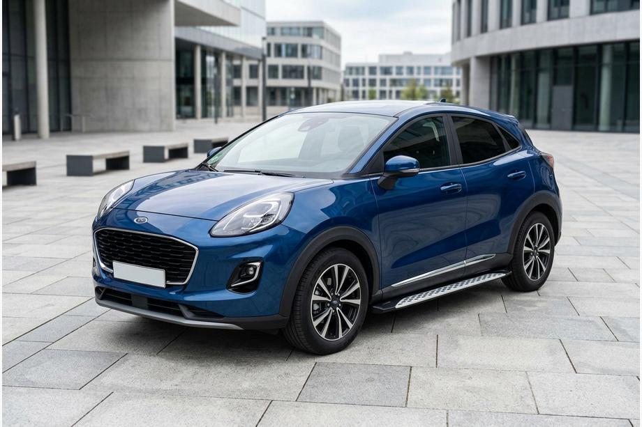 Ford Puma 2019- гг. Боковые Подножки Shining V1 (2 шт., Алюминий) Фото 1