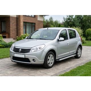 Боковые Подножки Shining V1 (2 шт., Алюминий) Dacia Sandero 2007-2013 гг. фото 1