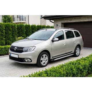 Боковые Подножки Shining V1 (2 шт., Алюминий) Renault Logan MCV 2013-2022 гг. фото 1
