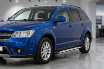 Fiat Freemont 2011-2016 гг. Боковые Подножки Shining V1 (2 шт., Алюминий) фото 1