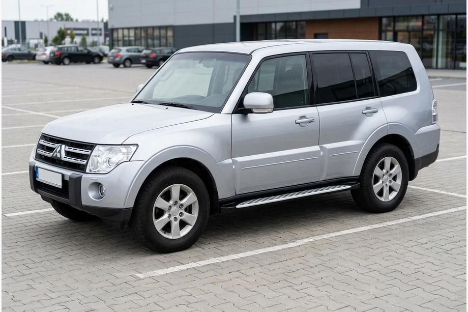Mitsubishi Pajero Wagon IV 2006-2021 гг. Боковые Подножки Shining V1 (2 шт., Алюминий) Фото 1