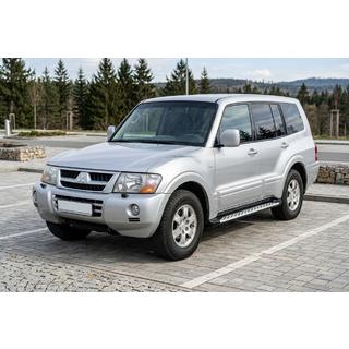 Боковые Подножки Shining V1 (2 шт., Алюминий) Mitsubishi Pajero Wagon III 1999-2006 гг. фото 1