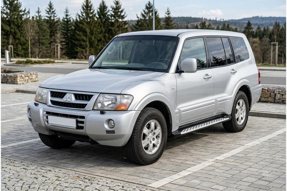 Mitsubishi Pajero Wagon III 1999-2006 гг. Боковые Подножки Shining V1 (2 шт., Алюминий) Фото 1
