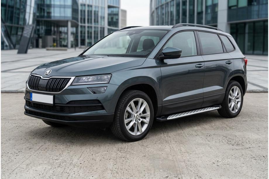 Skoda Karoq 2018- гг. Боковые Подножки Shining V1 (2 шт., Алюминий) Фото 1