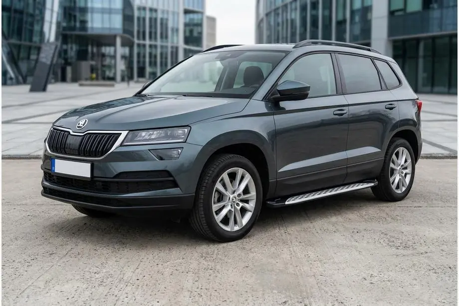 Skoda Karoq 2018- гг. Боковые Подножки Shining V1 (2 шт., Алюминий) Фото 1
