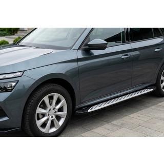 Боковые Подножки Shining V1 (2 шт., Алюминий) Skoda Kamiq 2019- гг. фото 1
