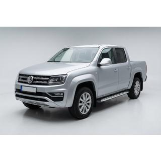 Боковые Подножки Shining V1 (2 шт., Алюминий) Volkswagen Amarok 2010-2022 гг. фото 1